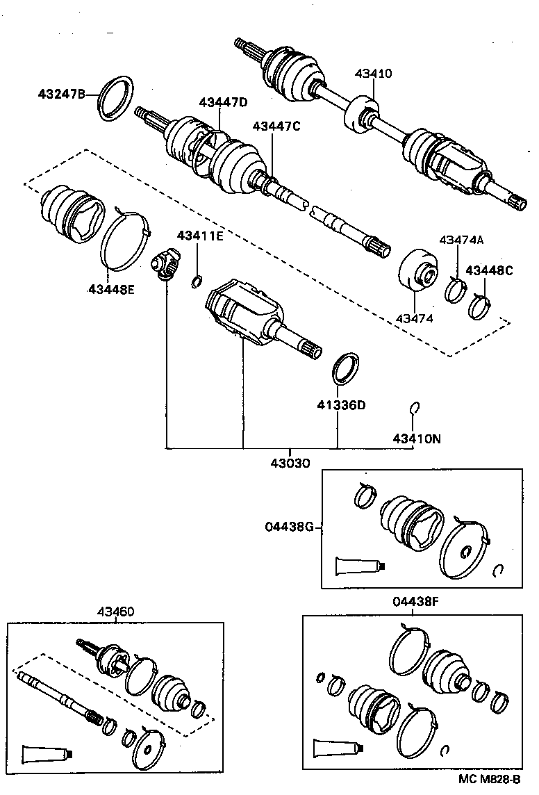 04438-05010 BOOT KIT, FRONT DRIVE SHAFT INBOARD JOINT, RH product image