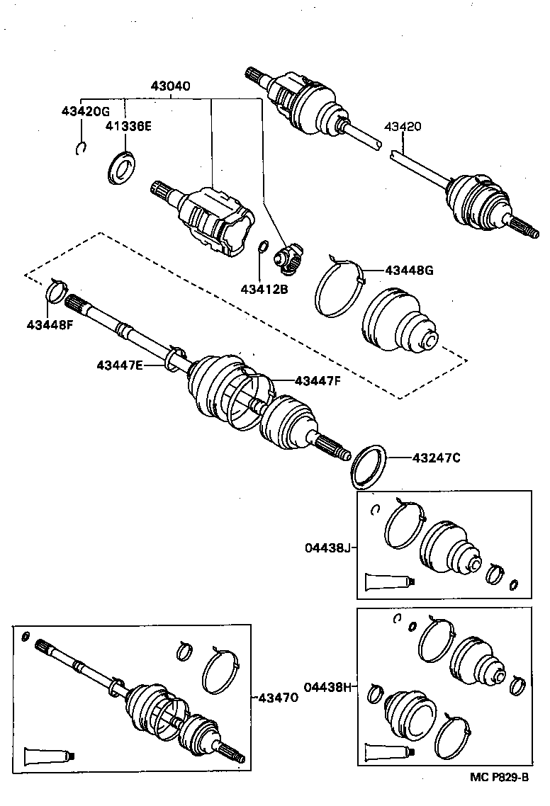 04438-05010 BOOT KIT, FRONT DRIVE SHAFT INBOARD JOINT, RH product image