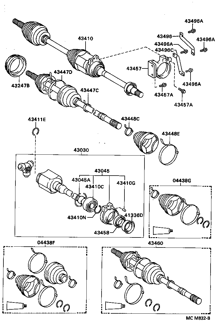 04438-05010 BOOT KIT, FRONT DRIVE SHAFT INBOARD JOINT, RH product image