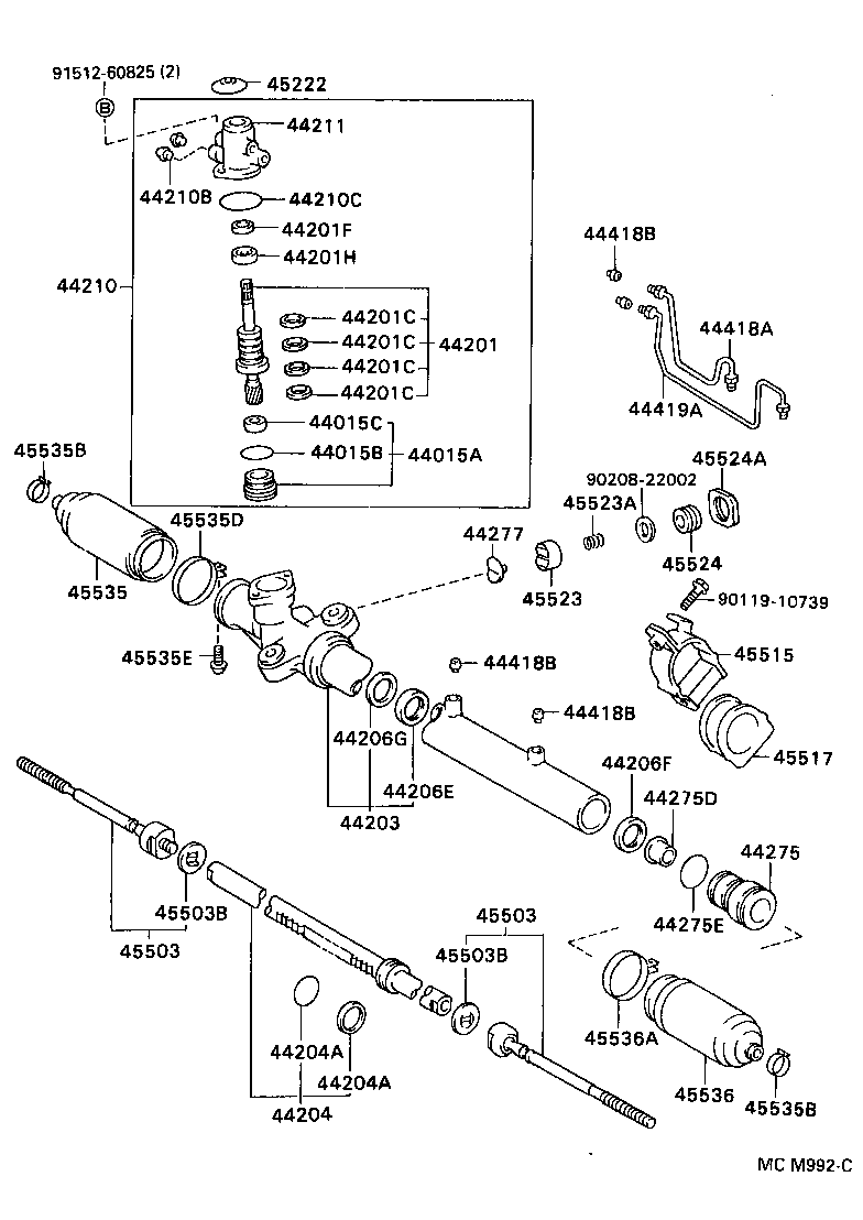 45470-29165 END SUB-ASSY, TIE ROD, LH product image