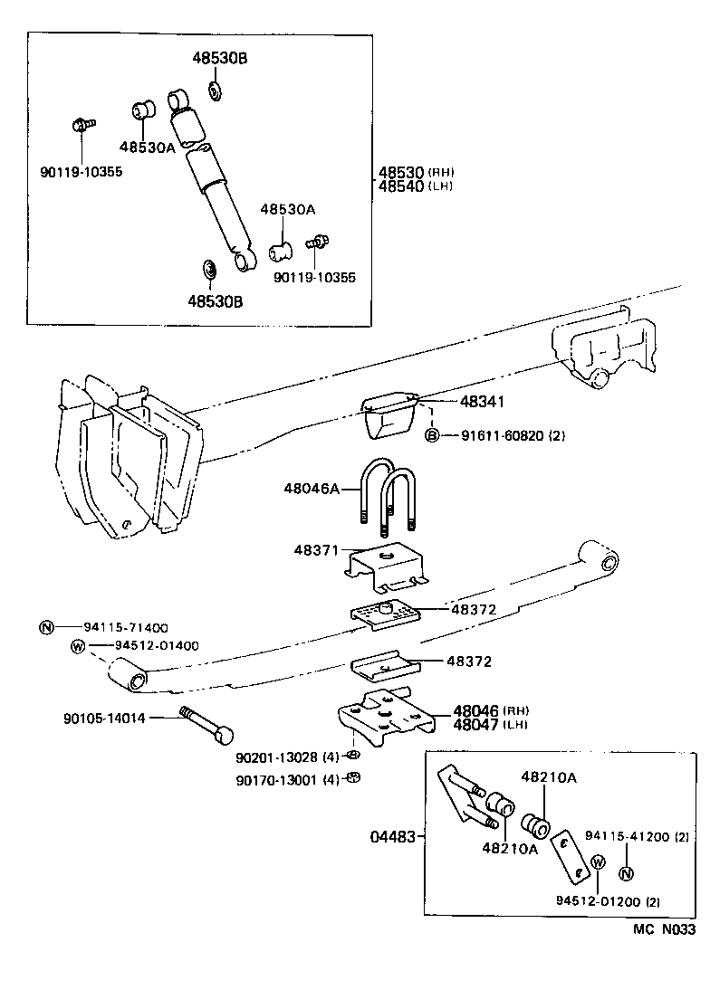 48220-28141 SPRING ASSY, REAR LH product image