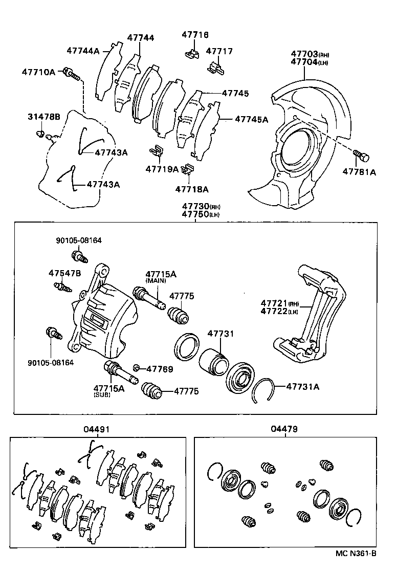 04465-33040 PAD KIT, DISC BRAKE, FRONT product image