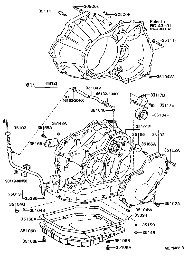 35101-20033 CASE & COVER SUB-ASSY, TRANSAXLE product image