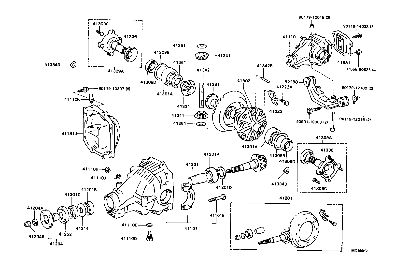 41108-32030 COVER, REAR DIFFERENTIAL CARRIER product image