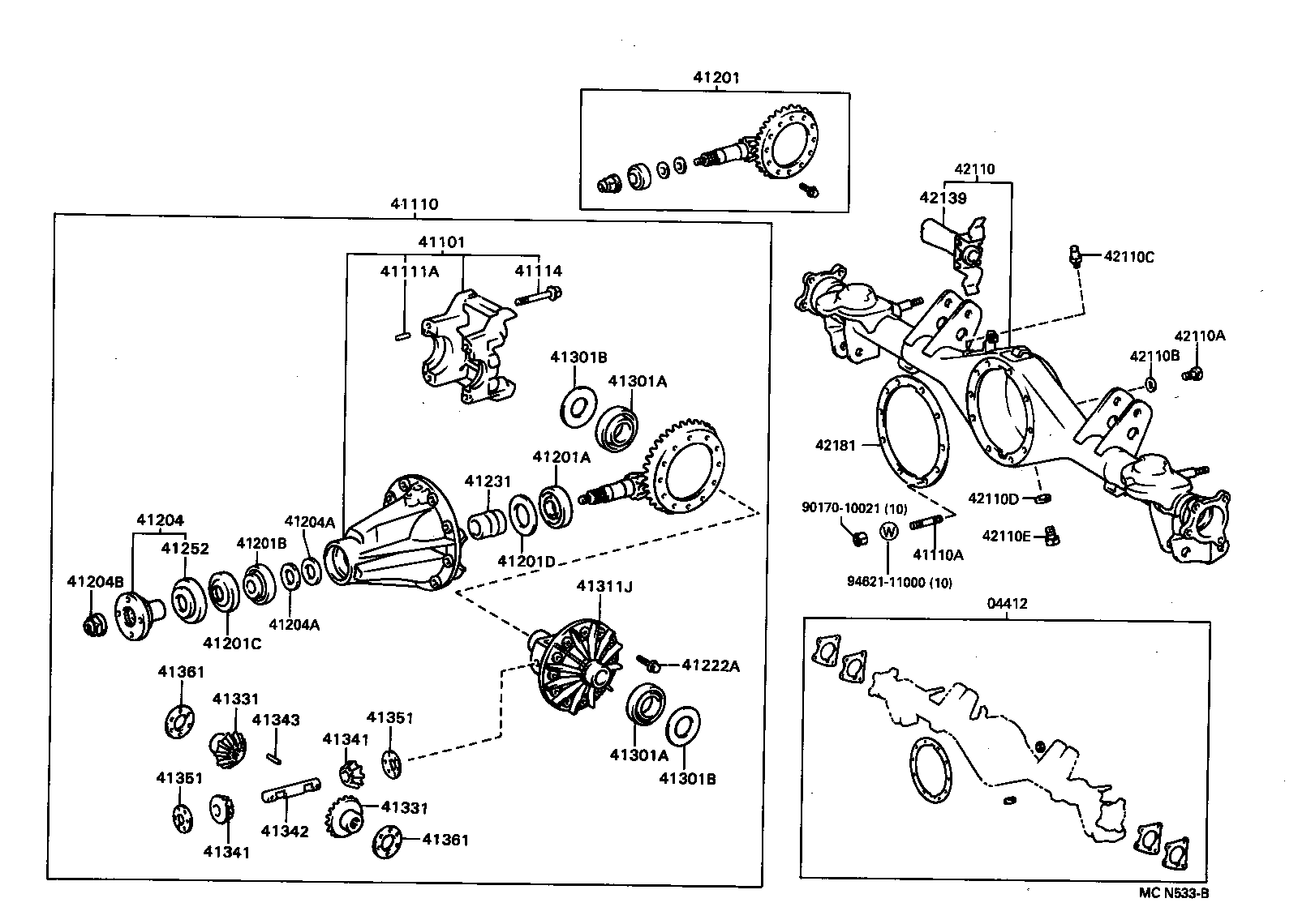 04412-40010 GASKET KIT, REAR DIFFERENTIAL CARRIER product image