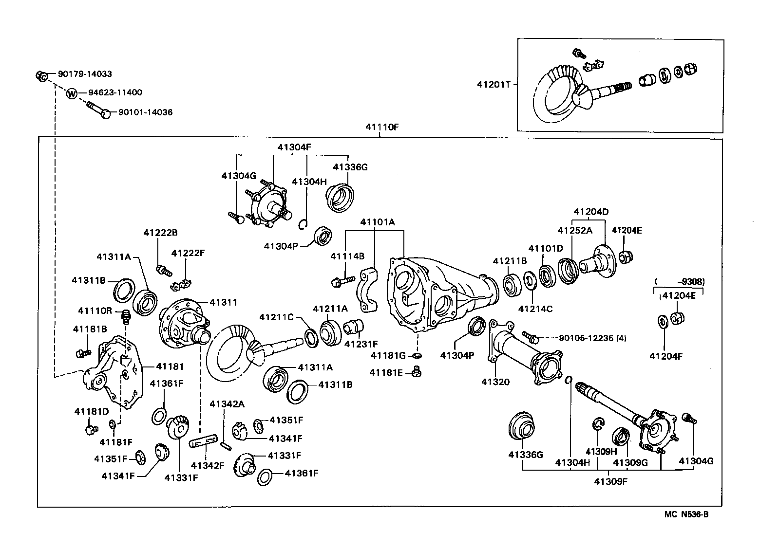 41110-34130 CARRIER ASSY, DIFFERENTIAL, FRONT product image