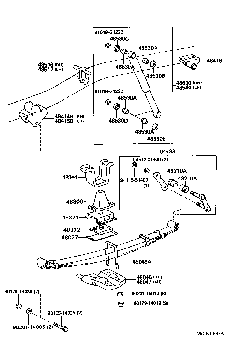 04483-04020 SHACKLE KIT, REAR SPRING product image