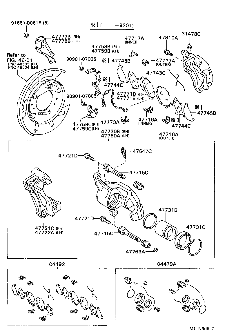 04466-50050 PAD KIT, DISC BRAKE, REAR product image