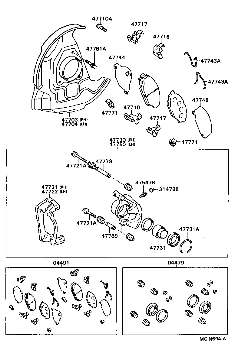 04465-34030 PAD KIT, DISC BRAKE, FRONT product image
