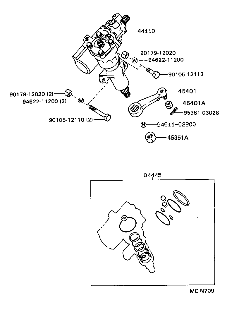 45451-34010 ROD, STEERING RELAY product image