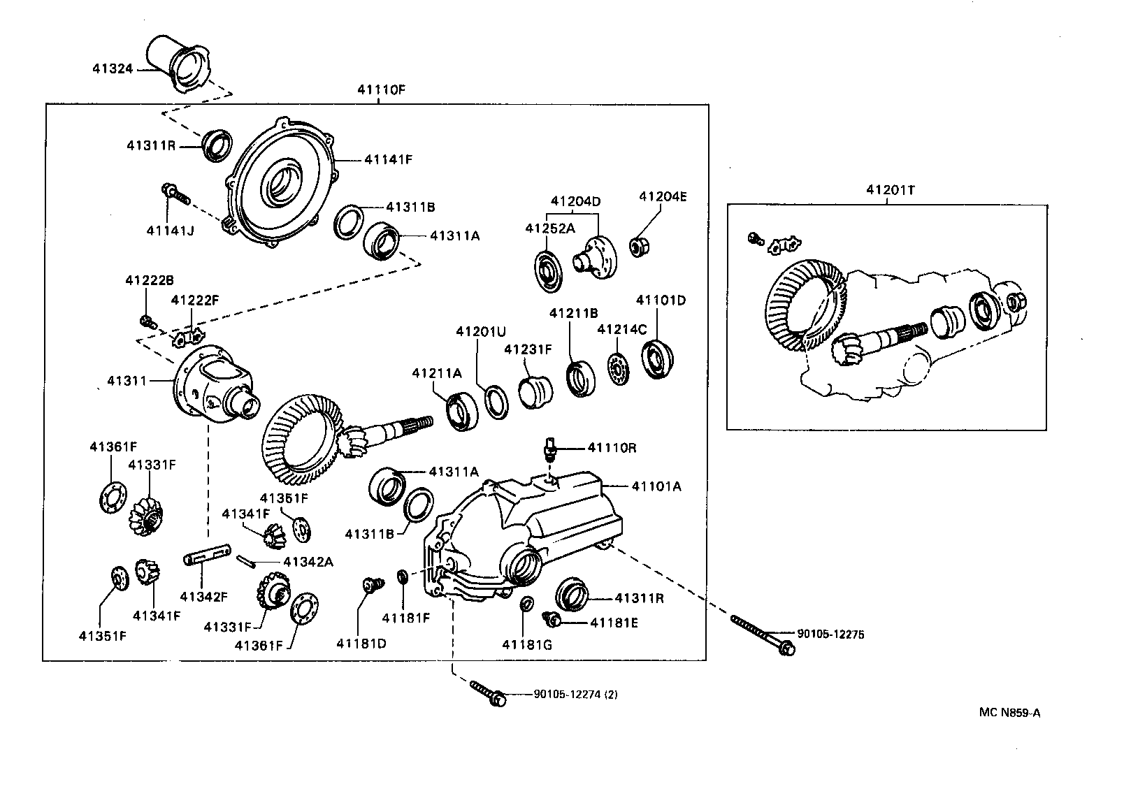 41110-30650 CARRIER ASSY, DIFFERENTIAL, FRONT product image