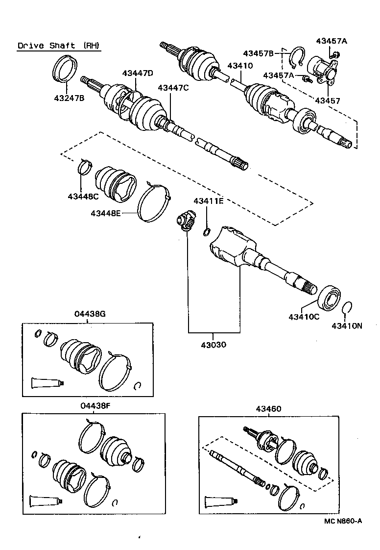 43044-30010 BRACKET, DRIVE SHAFT BEARING product image