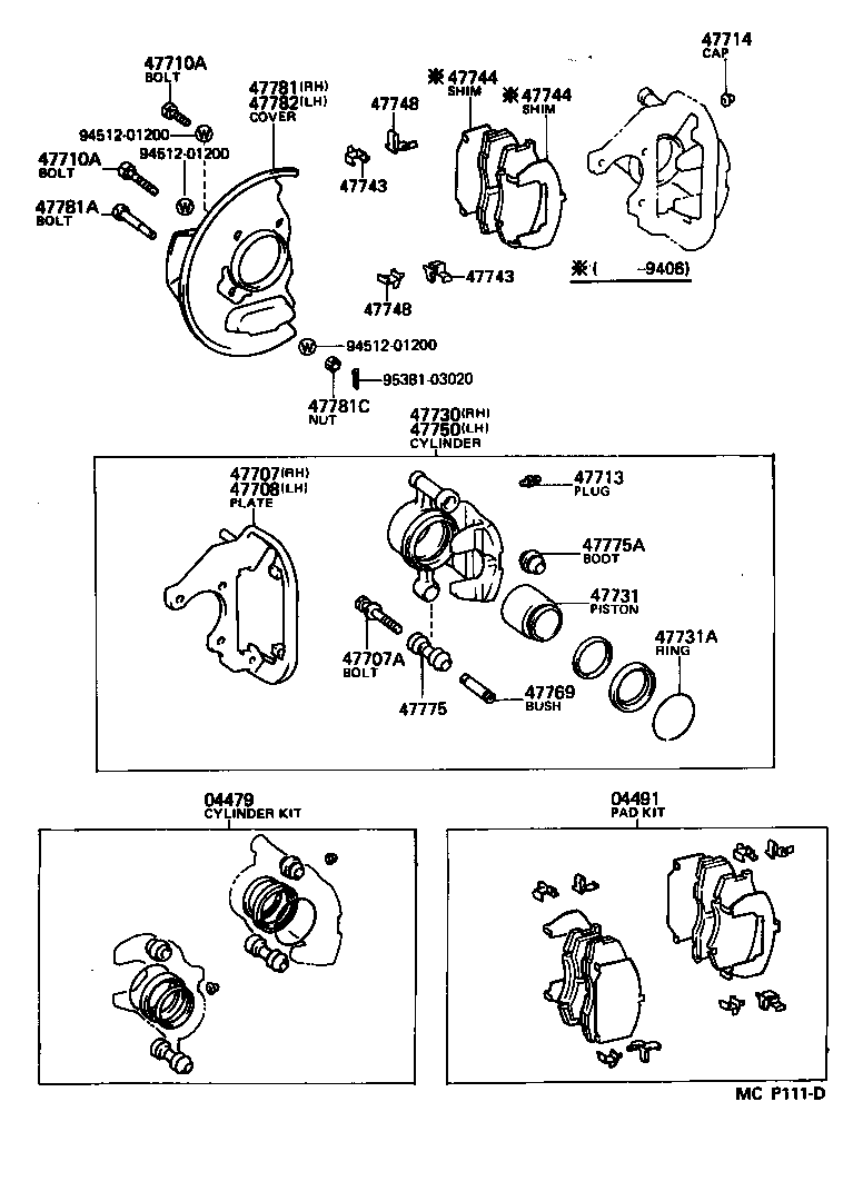 04465-28190 PAD KIT, DISC BRAKE, FRONT product image