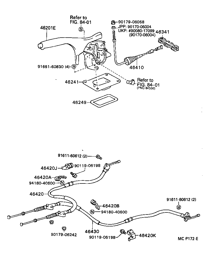 46430-05010 CABLE ASSY, PARKING BRAKE, NO.3 product image
