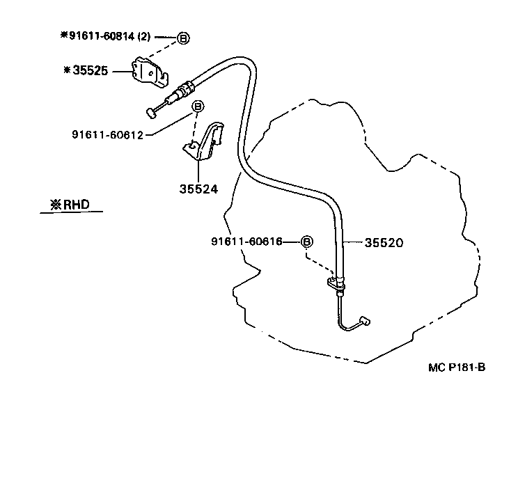 35505-12041 LEVER SUB-ASSY, MANUAL VALVE product image