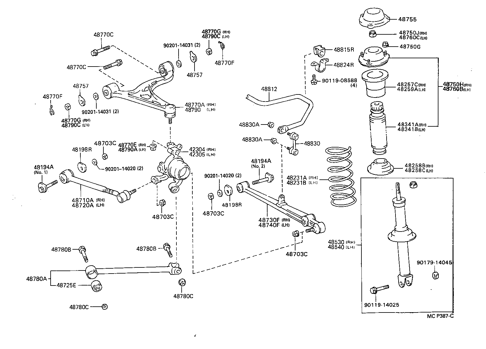 48231-30890 SPRING, COIL, REAR RH product image