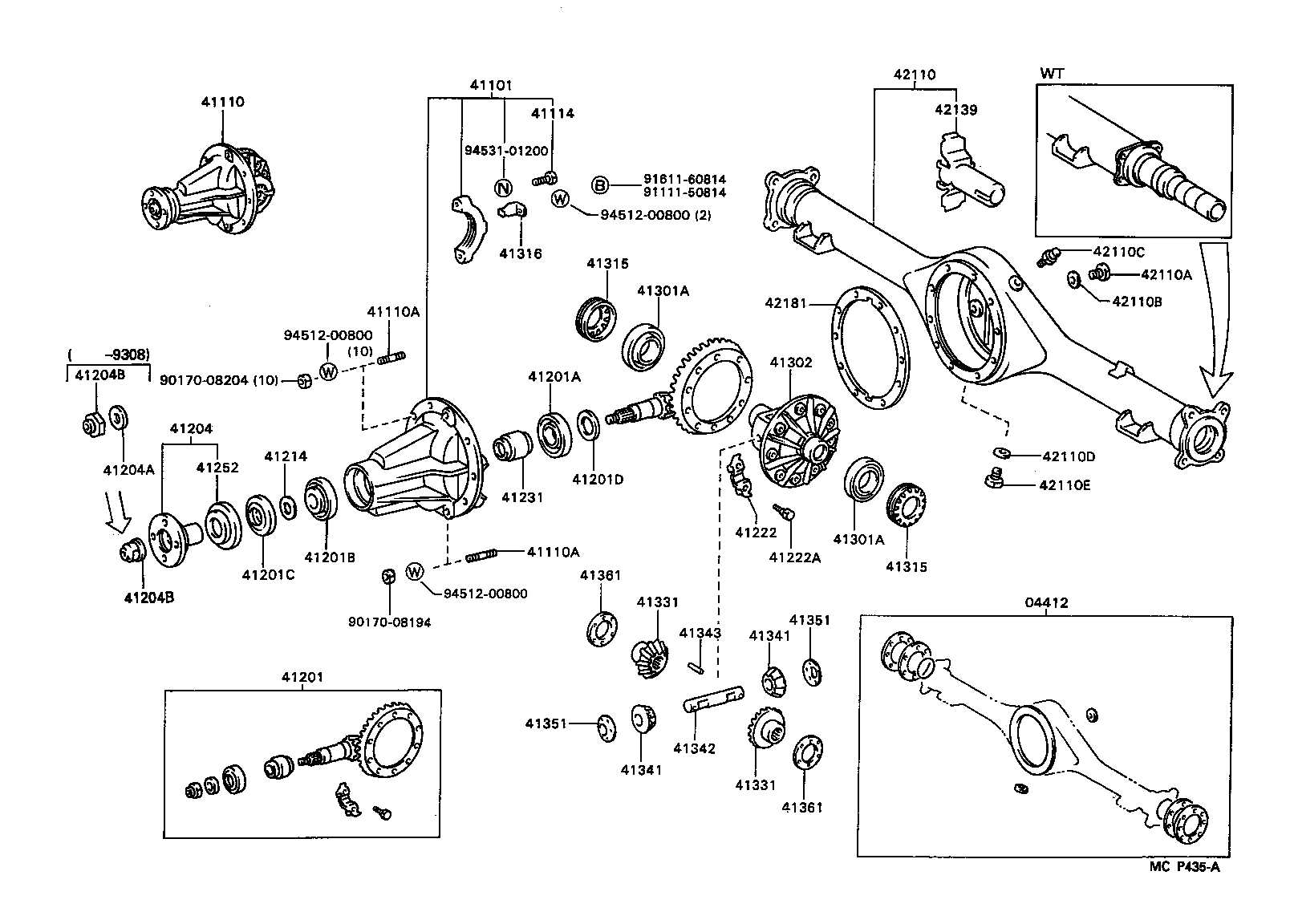 41101-35110 CARRIER SUB-ASSY, DIFFERENTIAL, REAR product image
