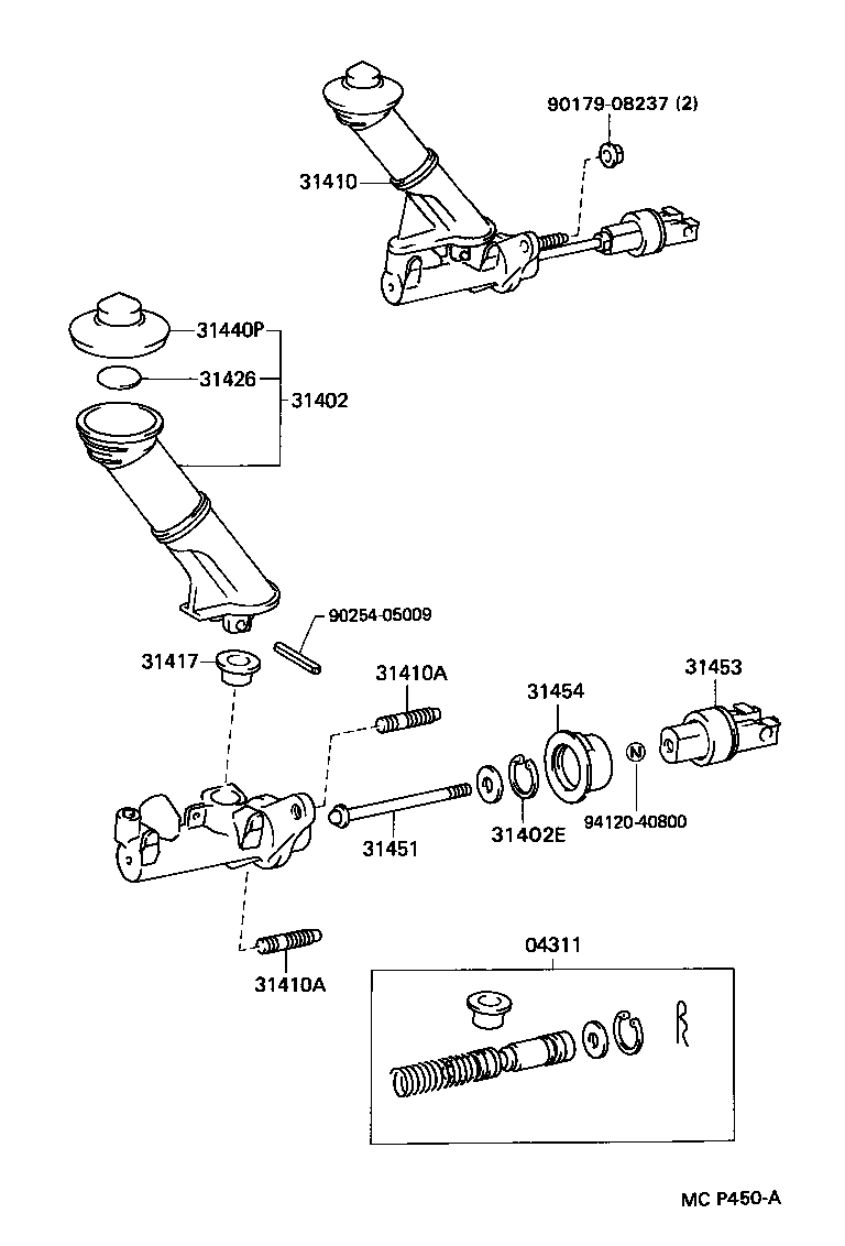 31410-24050 CYLINDER ASSY, CLUTCH MASTER product image