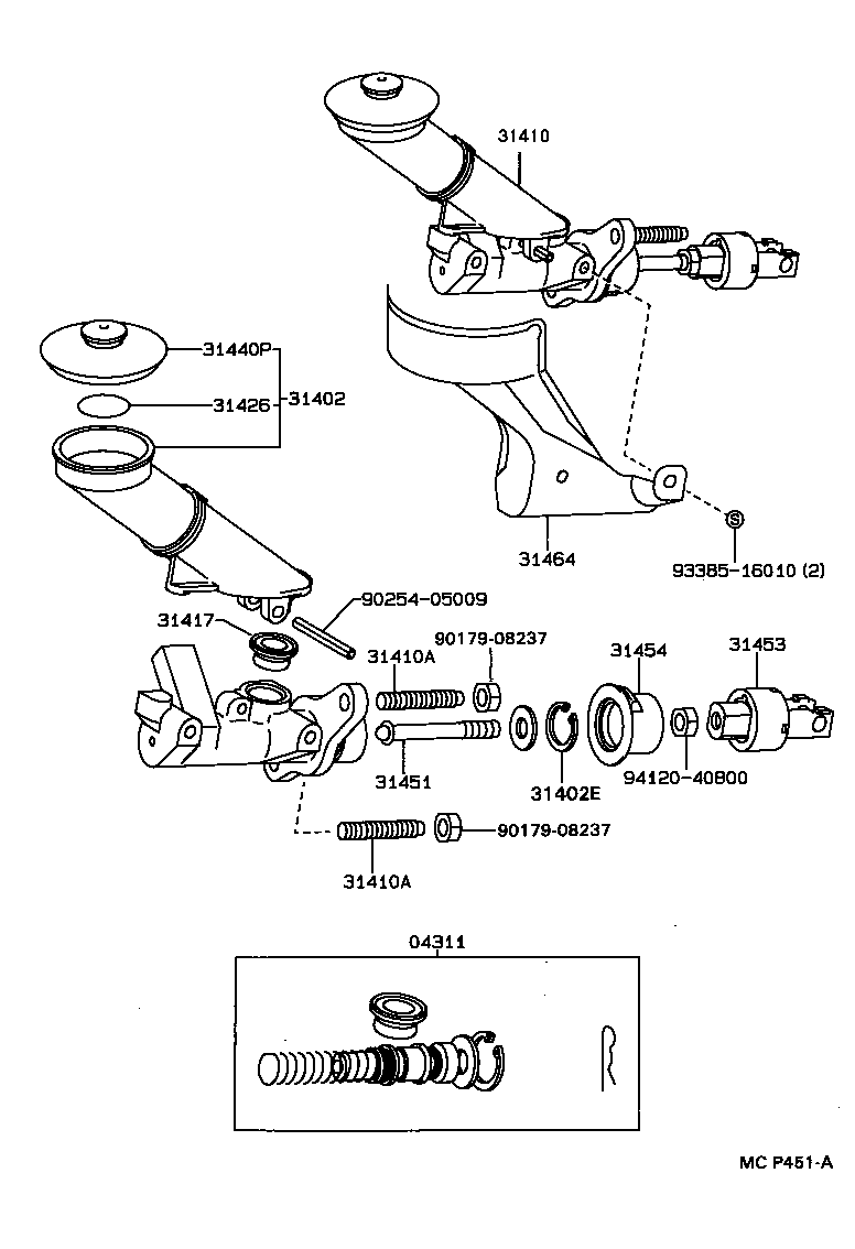 31410-24050 CYLINDER ASSY, CLUTCH MASTER product image