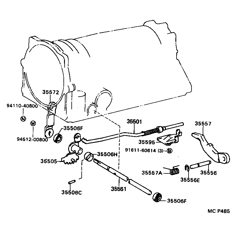 90311-12001 SEAL, OIL (FOR MANUAL VALVE LEVER SHAFT) product image