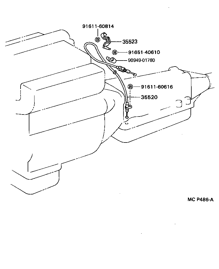 35572-50011 LEVER, TRANSMISSION CONTROL SHAFT, RH product image