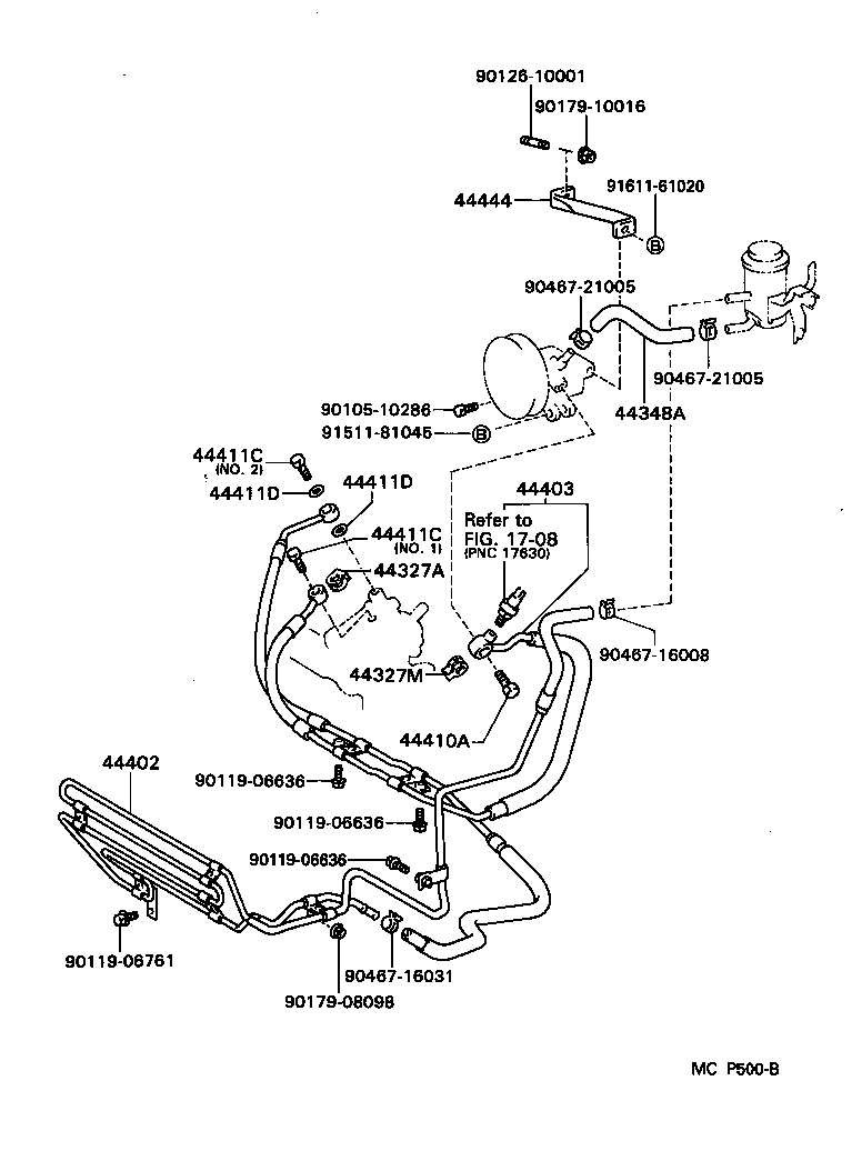 44402-14231 COOLER SUB-ASSY, POWER STEERING OIL, NO.1 product image