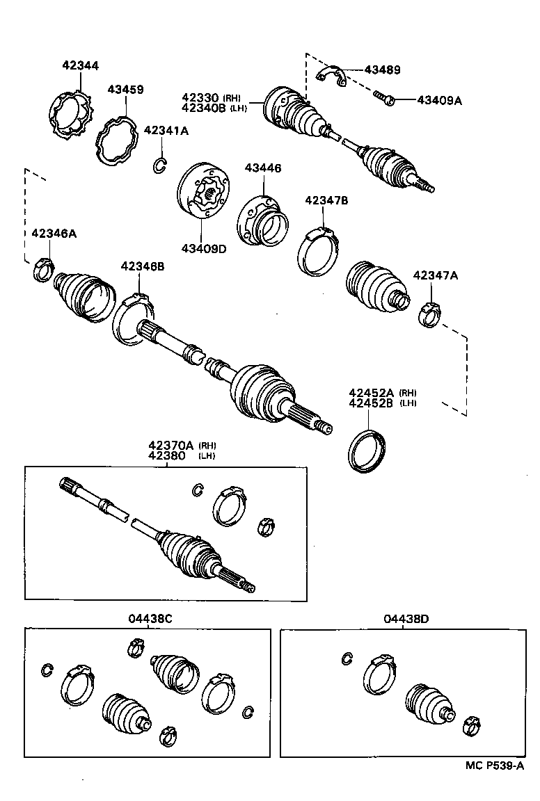 42330-24030 SHAFT ASSY, REAR DRIVE, RH product image