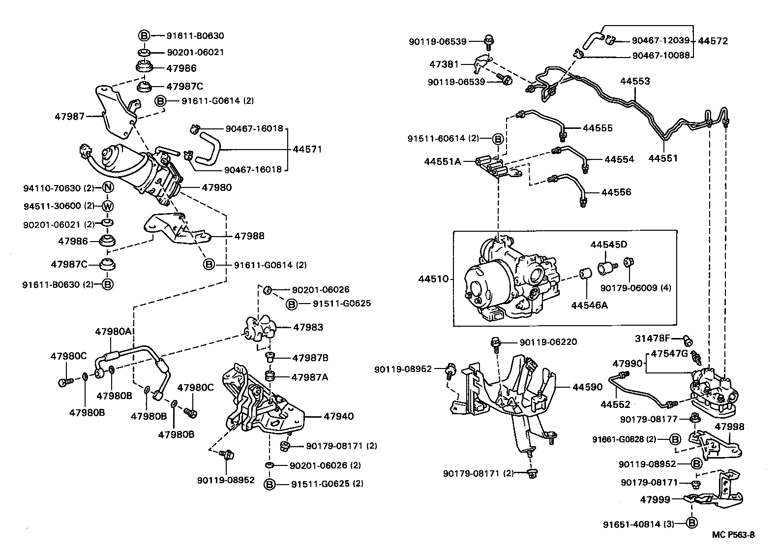 44590-14010 BRACKET ASSY, BRAKE ACTUATOR product image