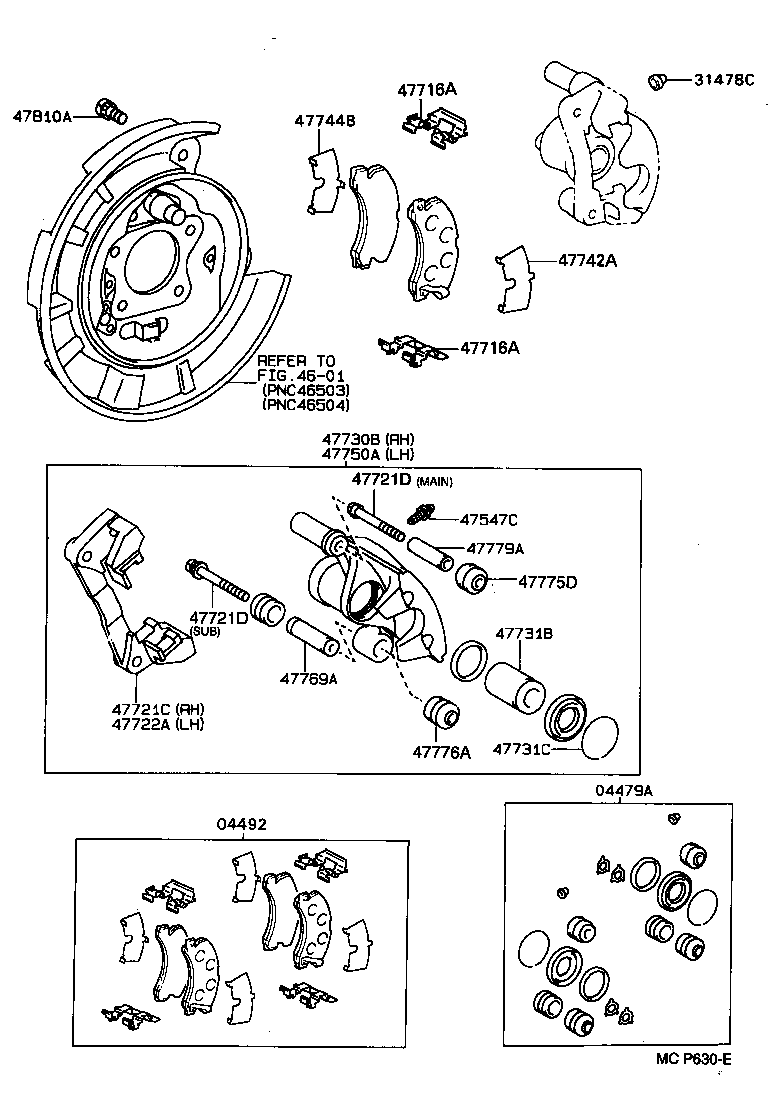 04492-20140 PAD KIT, DISC BRAKE, REAR product image