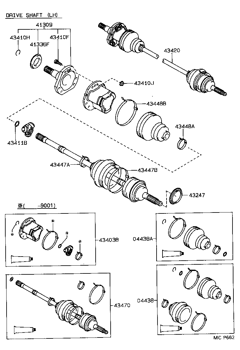 43410-20390 SHAFT ASSY, FRONT DRIVE, RH product image