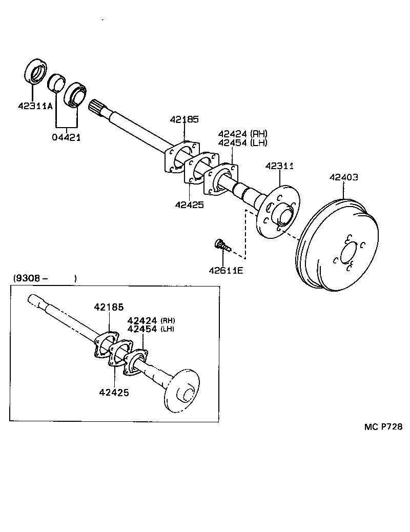 42425-14020 GASKET, REAR AXLE BEARING RETAINER product image