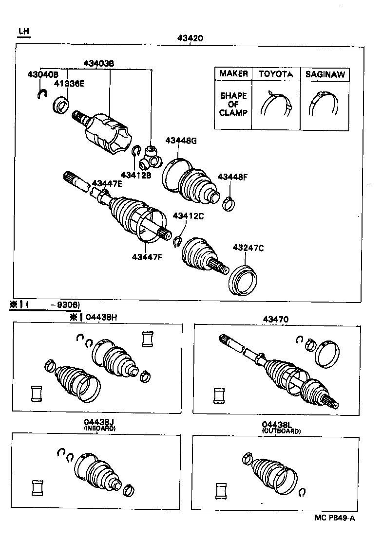 43047-02050 JOINT SET, FRONT AXLE INBOARD, RH product image