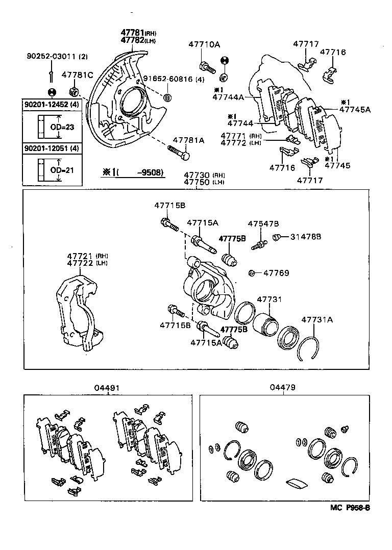 04479-26050 CYLINDER KIT, DISC BRAKE, FRONT product image