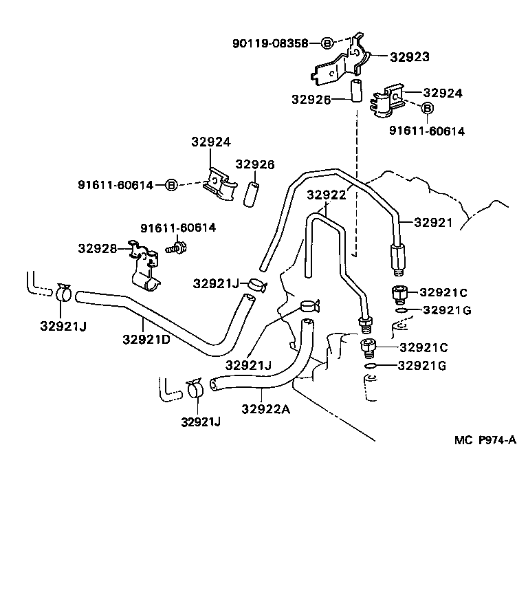 32922-20390 TUBE, OIL COOLER OUTLET, NO.1 product image