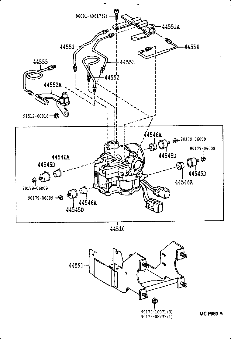 44551-36020 TUBE, BRAKE ACTUATOR, NO.1 product image