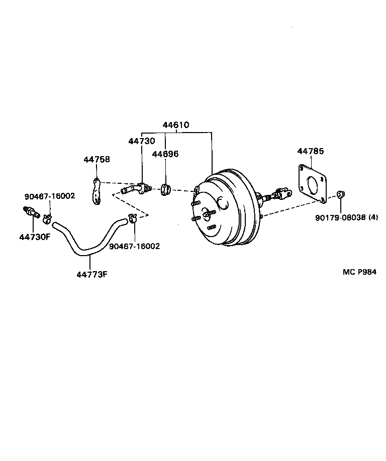 44772-34010 HOSE, CHECK VALVE TO BRAKE BOOSTER product image