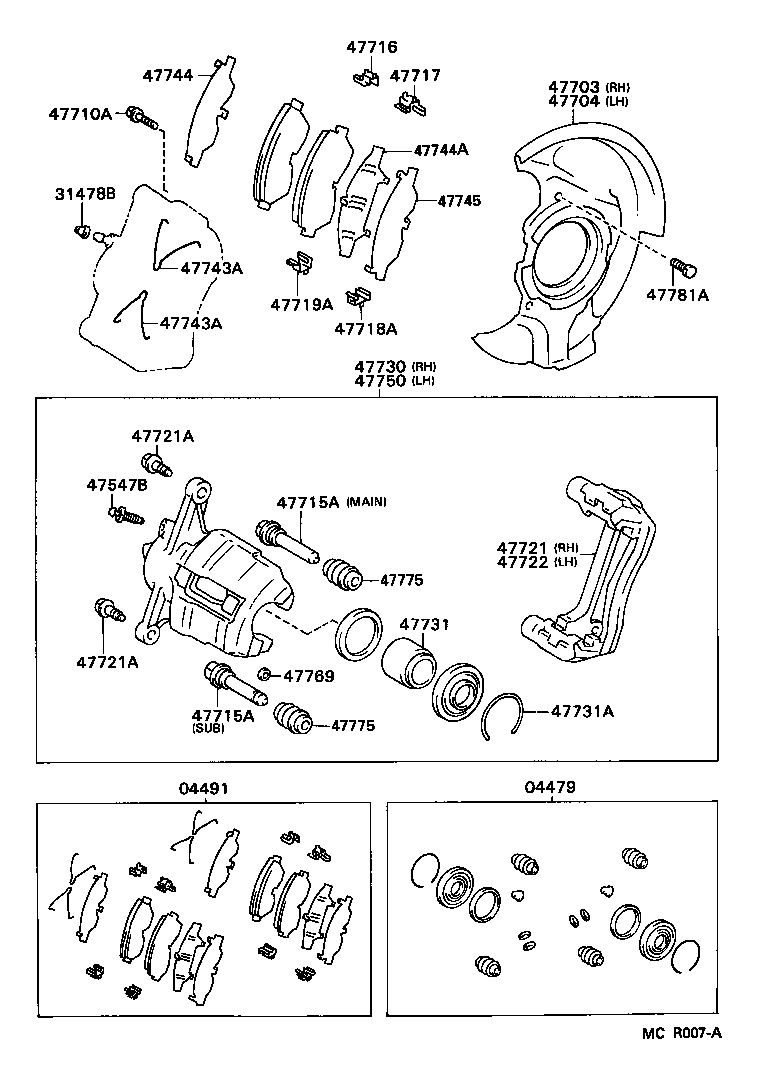 04465-20140 PAD KIT, DISC BRAKE, FRONT product image