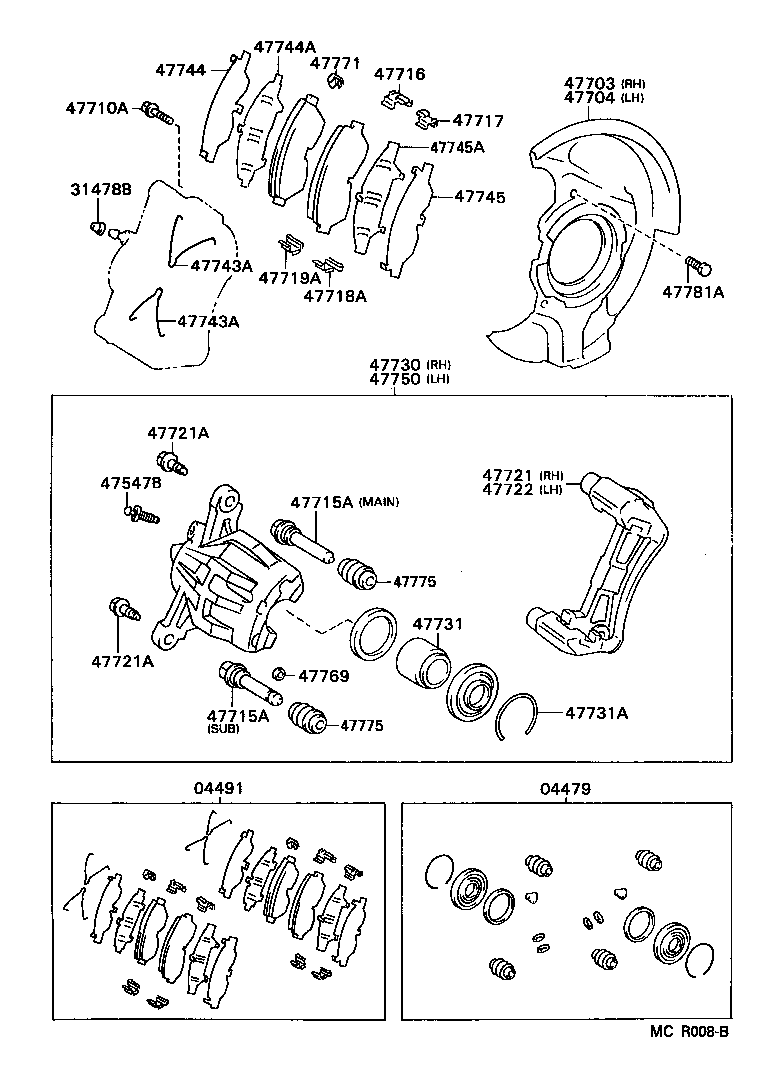 04465-20140 PAD KIT, DISC BRAKE, FRONT product image