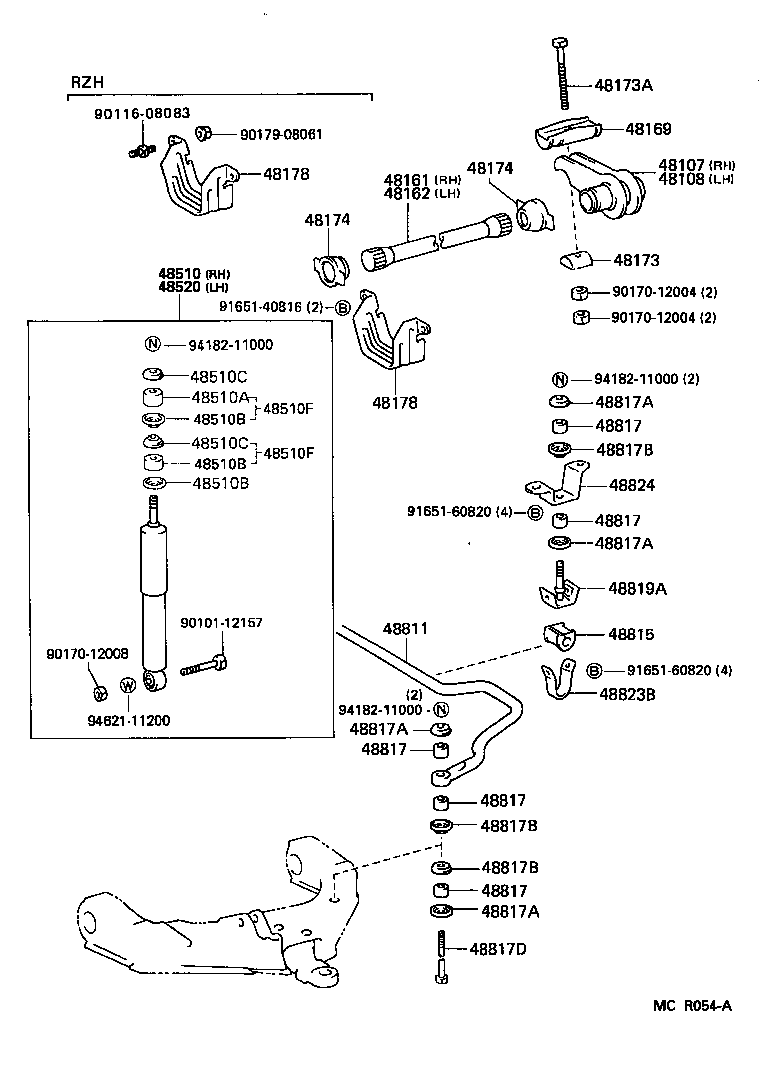 48161-26160 SPRING, TORSION BAR, RH product image
