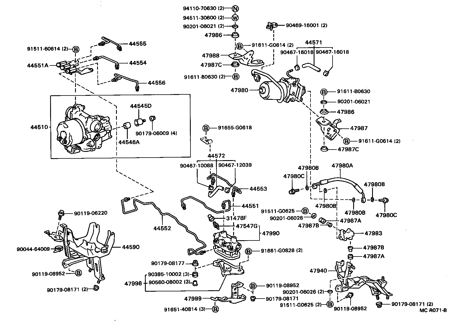 44590-14010 BRACKET ASSY, BRAKE ACTUATOR product image