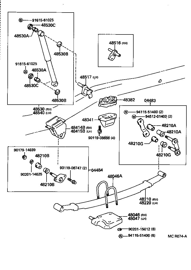 48414-34020 BRACKET, SPRING, NO.3 RH product image