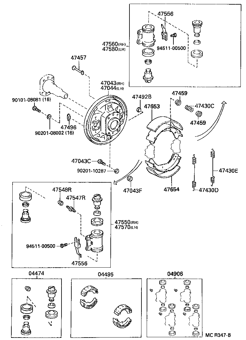 04474-36170 CYLINDER KIT, REAR WHEEL product image
