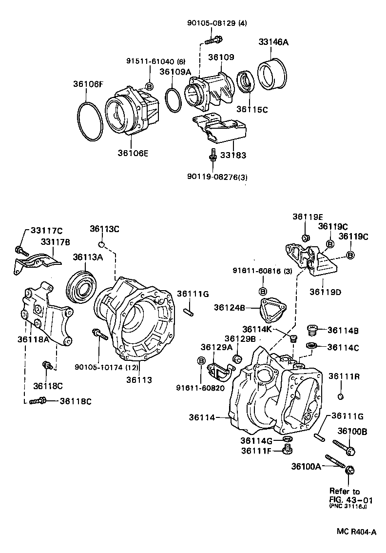 36114-20050 CASE, TRANSFER, LH product image