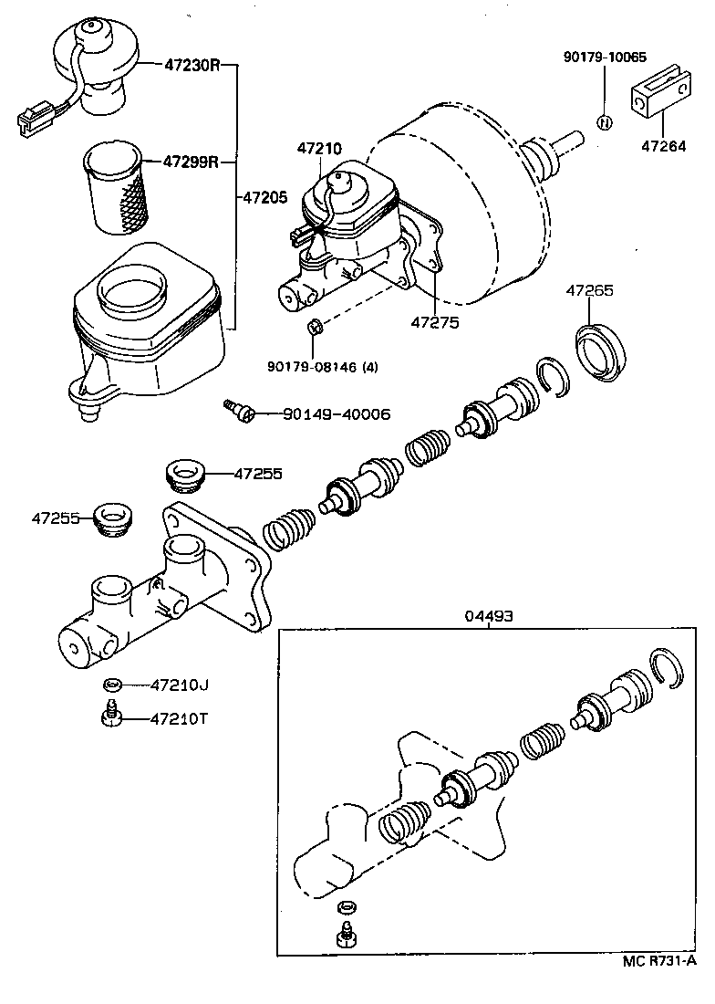 47201-35310 CYLINDER ASSY, MASTER, W/O BOOSTER product image