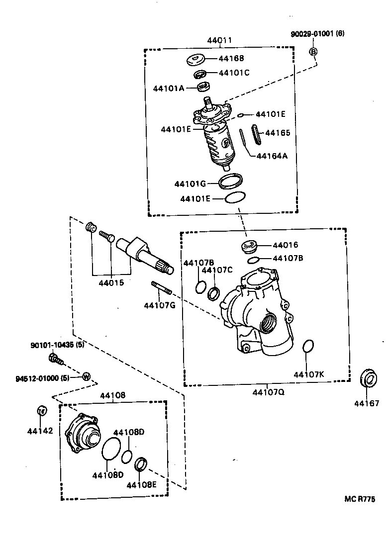 45045-39015 END SUB-ASSY, STEERING RELAY ROD, LH product image