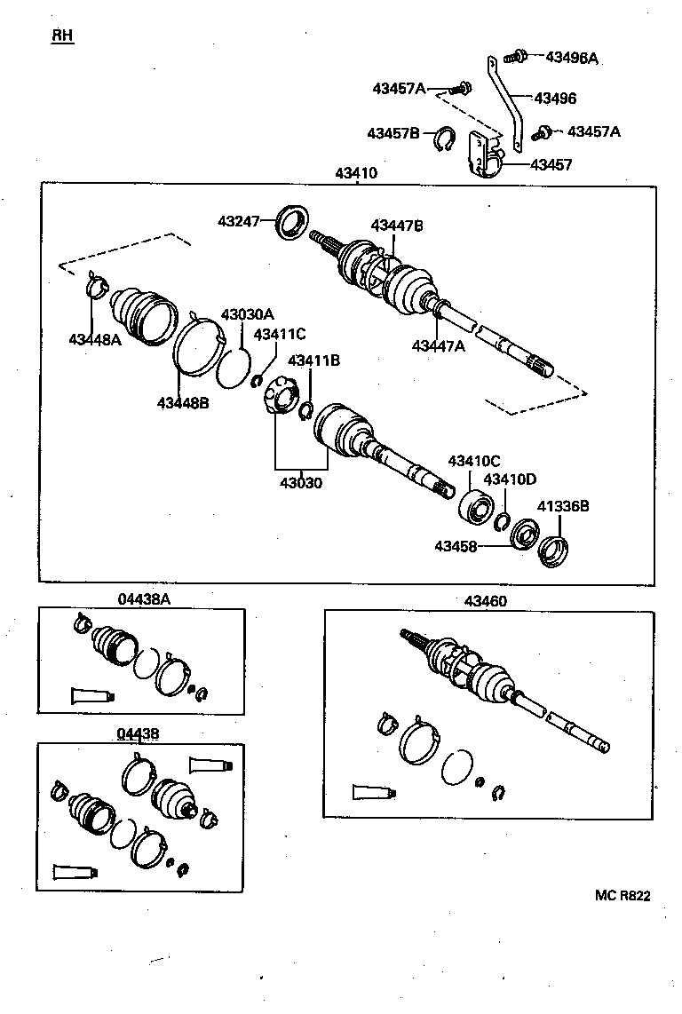 43410-20370 SHAFT ASSY, FRONT DRIVE, RH product image