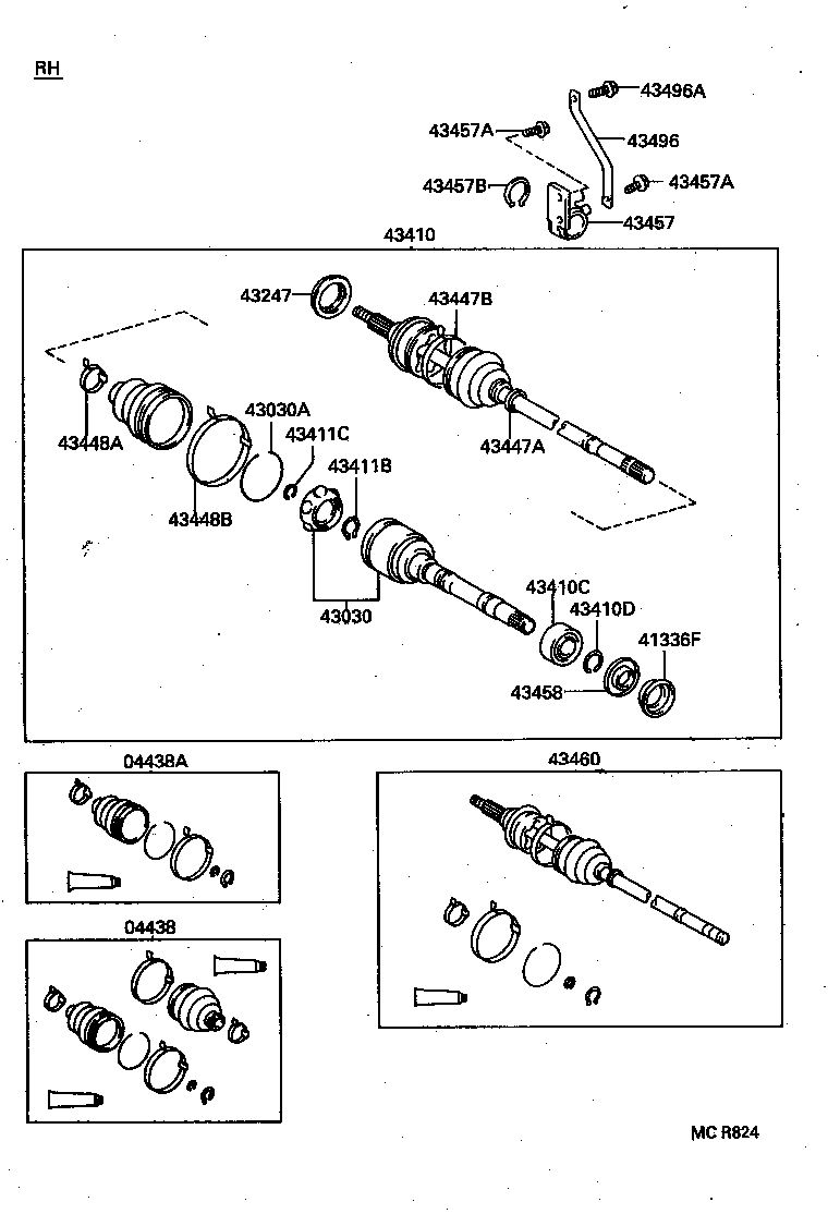 04438-20040 BOOT KIT, FRONT DRIVE SHAFT INBOARD JOINT product image