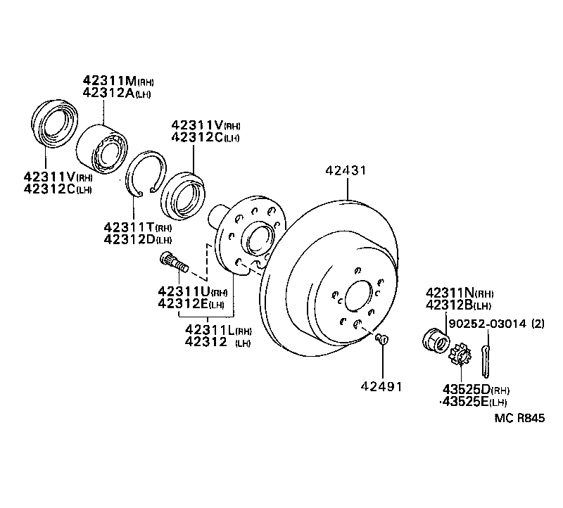 42431-32090 DISC, REAR product image