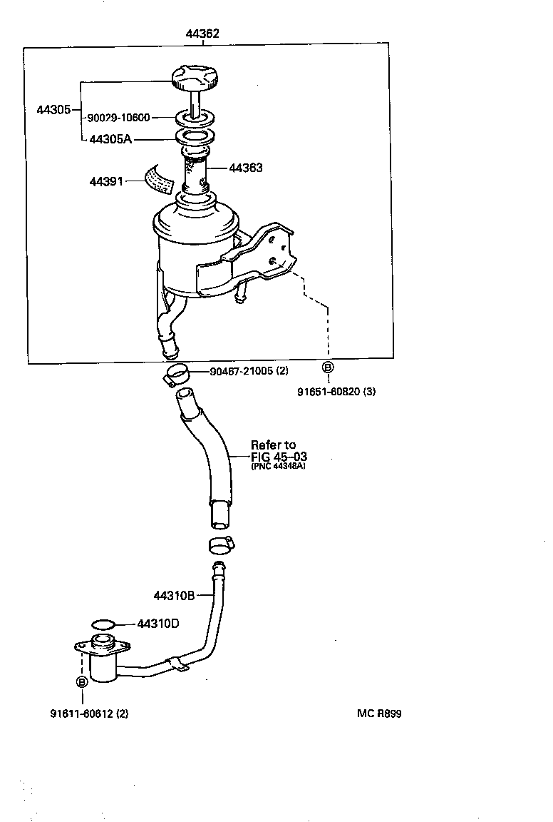 44348-36180 HOSE, RESERVOIR TO OIL PUMP product image