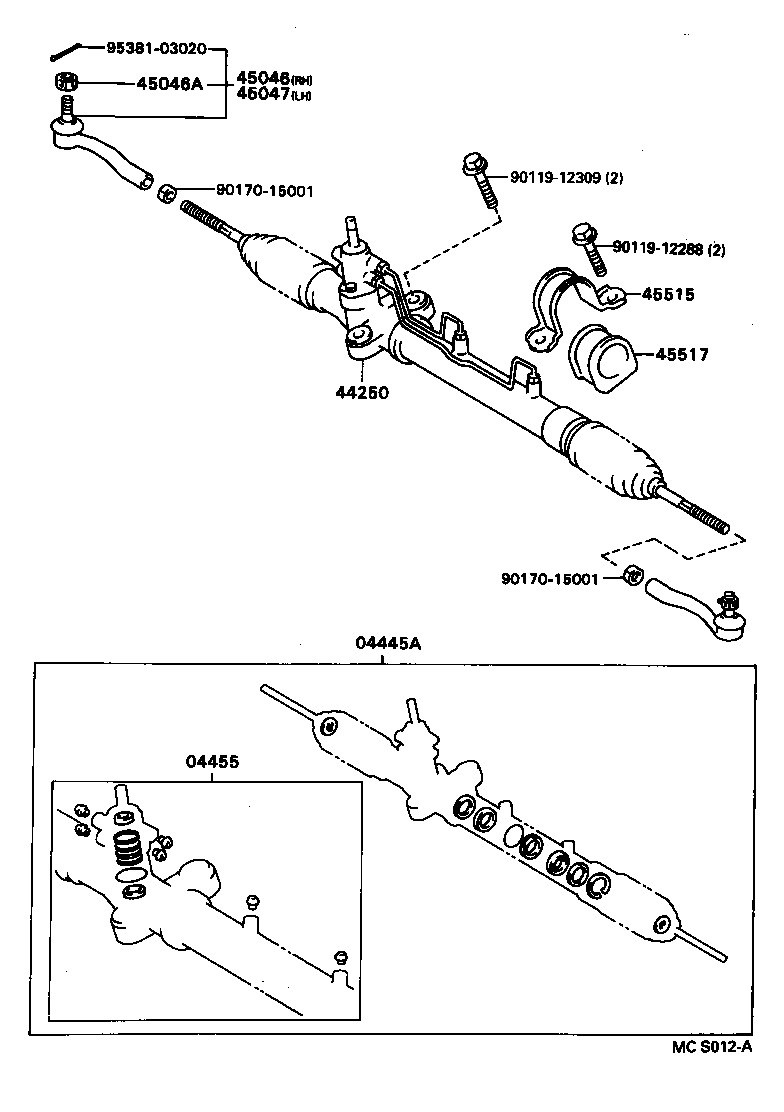 45503-29625 END SUB-ASSY, STEERING RACK product image